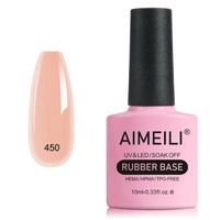 AIMEILI-Vernis Semi Permanent Gel Rubber Base Coat Nude Couleur Gel Polish-UV LED Renforcement et Réparation de Manucure-10ml[450]