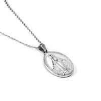 Collier Pendentif Médaille Miraculeuse Sainte Vierge Marie Argent • Bijou Chrétien de Protection • Cadeau pour Elle et Lui