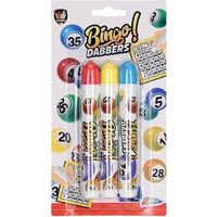 Blister 3 Stylos Marqueurs Bingo Loto multicolore Feutres stick pour marquage numeros Grilles Plaque Set accessoire et carte