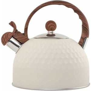 Bouilloire Siffante En émail - 2,2 L, Compatible Induction Et Gaz - Design Rétro, Facile à Nettoyer - Pour Thé, Infusion