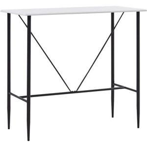 EUGAD 1X Table de Bar Table Haute 120x40x100cm Structure en m/étal Stable,Plateau de Table en Bois,Or Blanc