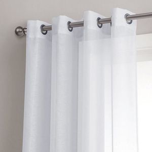 Largeur 140 sur Hauteur 245 cm, Blanc Voile en Lin Rideau Panneaux de Fen/être Lumineux Filtrer Pr/êt /à Poser avec Pattes pour D/écoration Double PCs PONY DANCE Rideaux Voilage Salon -