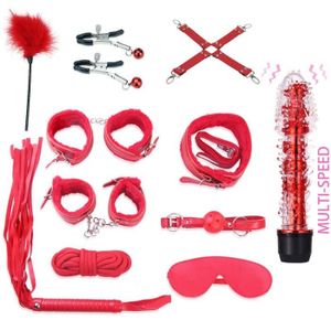 BDSM-set: collier, menottes, Clips, Kit soumis au vandalisme des nouveautés  exotiques de californie, noir-rouge