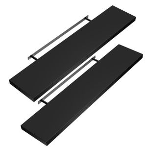 CASARIA 2x Étagères Murales Flottantes 70 cm Noir MDF Robuste Effet Flottant étagère Bois Rangement décoration