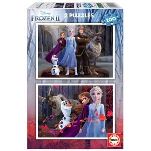 PUZZLE Puzzle - EDUCA - La Reine des Neiges 2 - 2x100 pièces - Pour Enfant Fille de 6 ans et plus - Bleu