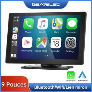 AUTORADIO GEARELEC Autoradio 9 Pouces avec CarPlay Android Auto WiFi Bluetooth USB Lien Miroir