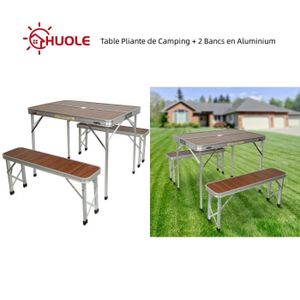 TABLE ET CHAISES CAMPING HUOLE Table Pliante de Camping Valise 90 cm x 60 c