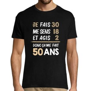 Tee-shirt 50 ans Anniversaire Femme Rose S, M, L