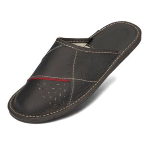 Chaussons discount cuir homme