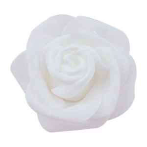 FLEUR ARTIFICIELLE Têtes De Rose Haute Qualité En Mousse 100Pcs - Sac 6Cm Têtes De Fleurs Artificielles Décoration De Mariage (Blanc)