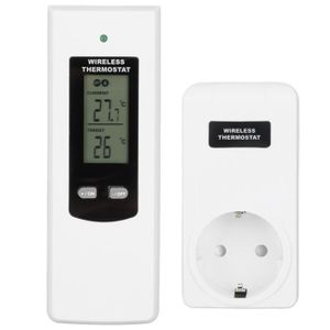 THERMOSTAT D'AMBIANCE Thermostat électrique contrôlé SONEW - Thermostat enfichable sans fil - LCD électrique à distance - Blanc