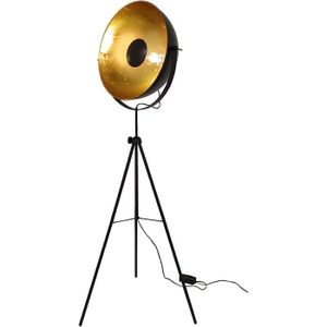 LAMPADAIRE Retro lampadaire trépied lampe de studio Big Alona noir  or 10593361