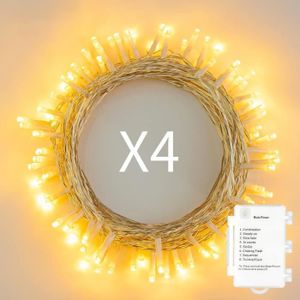 GUIRLANDE D'EXTÉRIEUR Guirlandes Lumineuses D'Extérieur TRAHOO - 50 LED Blanc Chaud - 5m - 8 Modes