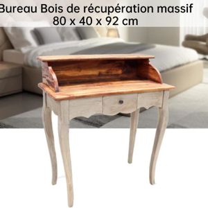 BUREAU  Bureau en bois de récupération massif - VBESTLIFE - Vintage - 80x40x92cm - Assemblage facile