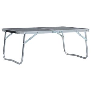 TABLE DE CAMPING vidaXL Table pliable de camping Gris Aluminium 60x40 cm