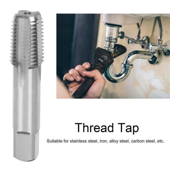 Taraud Machine 3/4" NPT En Acier Rapide HSS - Outil De Réparation Filetage Argenté (27mm)