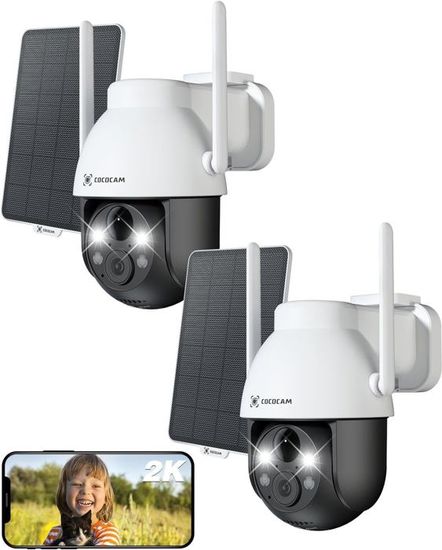 Caméra De Surveillance Extérieure Solaire 2K - WiFi 2.4G, Vision Nocturne Couleur, Détection PIR, Batterie Longue Durée, étanche IP65, Compatible Application