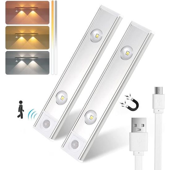 Lumière Magnétique LED Sous Placard 360° Rechargeable USB - Éclairage Cuisine, Dressing, Lecture