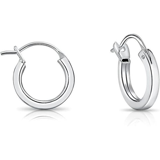 Boucles D'oreilles Créoles En Argent Fin 925 Pour Femme - Dimensions 32mm X 22mm