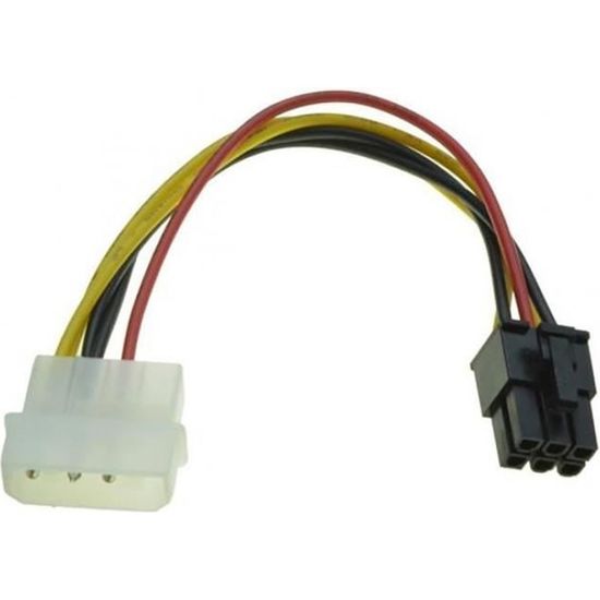 18 AWG Mini mâle 6 à 8 broches PCI-E Câble d'alimentation Carte vidéo