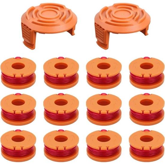 Bobine Fil Coupe Bordure Fil De Rechange WA0010 Compatible Pour Worx Debroussailleuse Wg150 Wg155 Wg160 Wg165 Wg170 Ø 1 65mm Longueur 3m Lot 8 Bobines 2 Couvercles Phonillico
