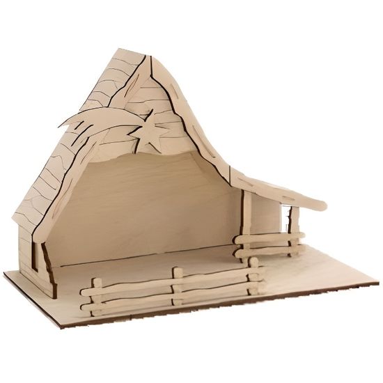 Maquette crèche de Noël avec kit lumière - Cdiscount Jeux - Jouets