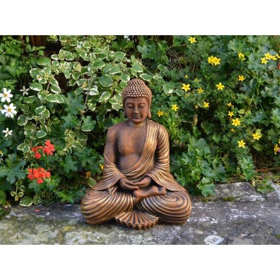 Grande statue Bouddha jardin extérieur intérieur Déco s Cdiscount Jardin