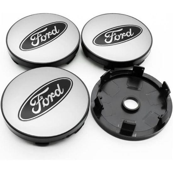 Moyeux de roue,Centre de roue de voiture avec emblème, 60mm, 4 pièces,  cache-moyeu, pour Ford Focus 2 MK2 FL - Type I set silver -B - Cdiscount  Auto