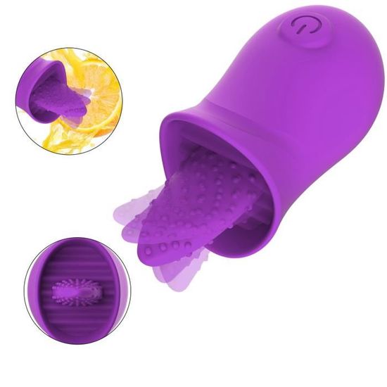 Vibromasseur Langue En Silicone - Stimulation Clitoridienne - Rechargeable USB - Violet/rose/rouge - Neuf
