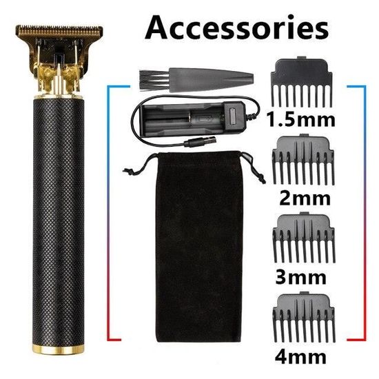 E Tondeuse à cheveux électrique professionnelle USB T9, rasoir pour barbier et barbe à 0mm, Machine de coupe
