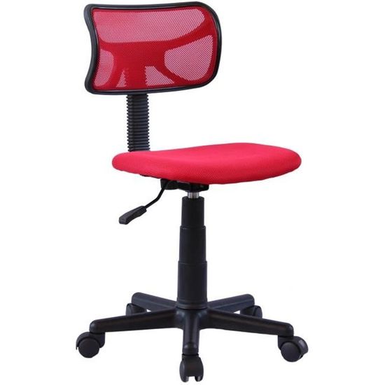 Chaise de bureau enfant MILAN - IDIMEX - pivotante, ergonomique, hauteur réglable - mesh rouge