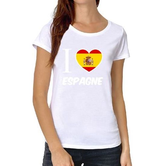 T-shirt contrasté homme manches courtes NOIR/BLANC SPAIN espagne