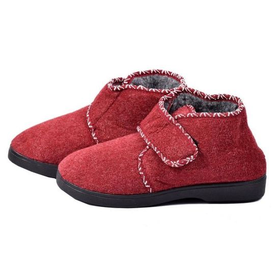 Charentaises In Lana Donna - Ricamo Fiori Bordeaux - Taglia 37 EU - Comode E Morbide - 6