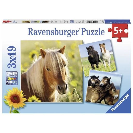 Puzzle Chevaux - Ravensburger - 49 pièces - Animaux - Fille - 5 ans