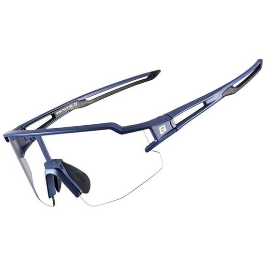 Lunettes De Vélo Photochromiques RockBros - Verres Auto-tendants UV400, Polarisantes, Cadre TR Noir