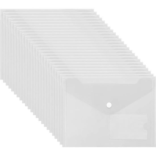 60 Pièce Porte Documents Plastique A5 Transparente, 23×18cm