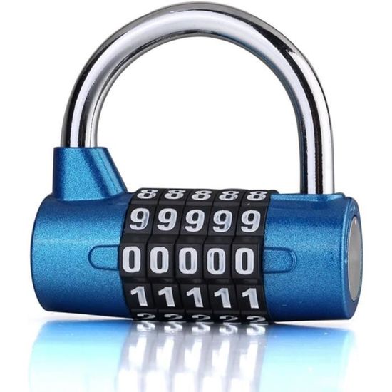 Cadenas à Combinaison 5 Chiffres - Pour Casier, Sac De Sport, Vélo, Construction Acier Et Zinc