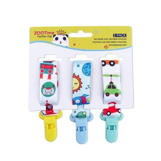 Nip Attache-tétine Avec Crochet - Lot De 2 - Attache Tétine Pour Tétine Avec Anneau - Fabriqué