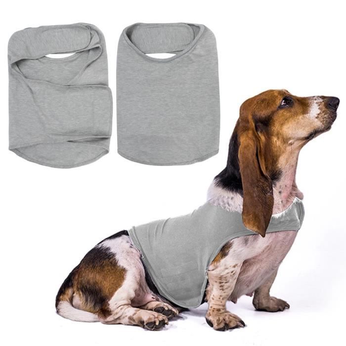 Veste anti-anxiété pour chien de compagnie Gardez le calme Soulagement du stress Vêtements avec boucle de crochet (S)