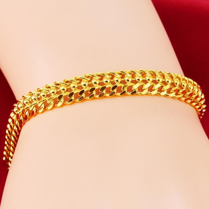 Bracelet pour femme en or jaune 18 carats bracelet de charme charme cadeau de noël mode bijoux chauds