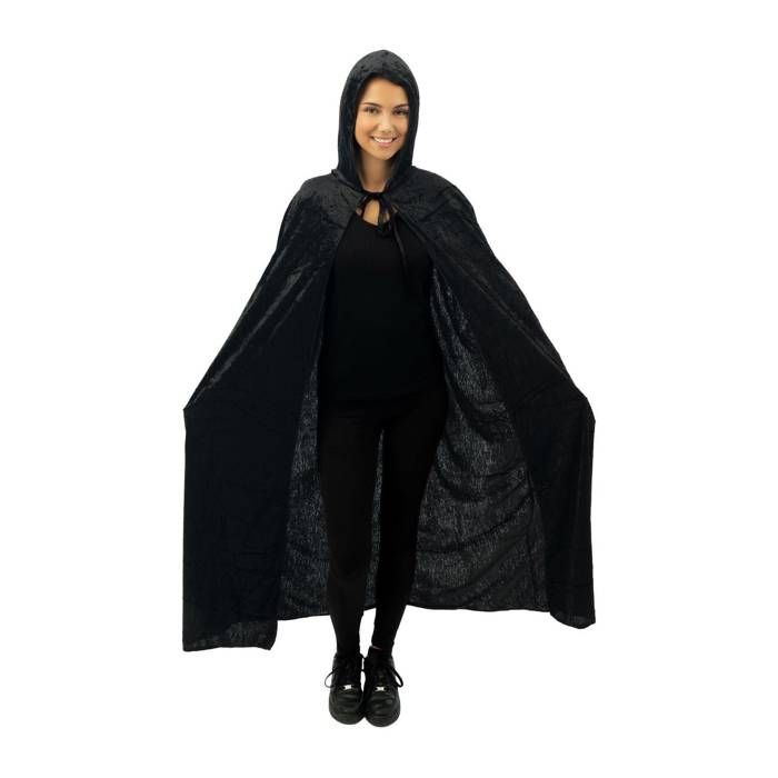 Cape velour noir avec capuche