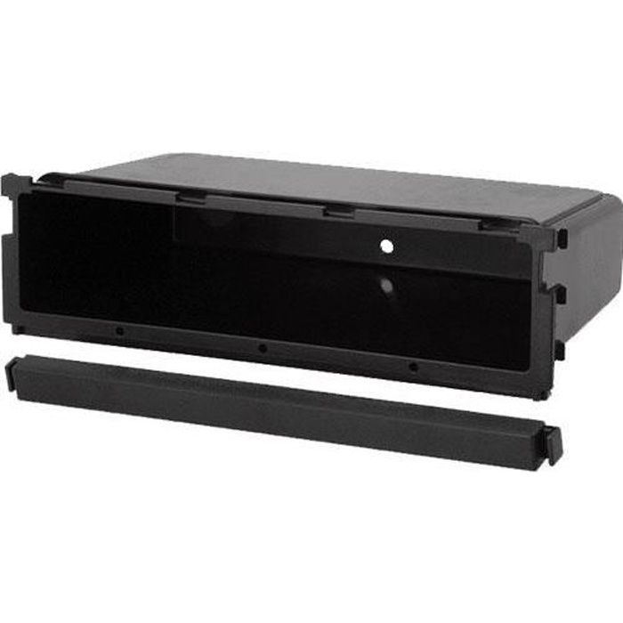 Vide poche 1DIN pour emplacement auto radio ISO - avec barre de separation - Poof 100mm - Ouv 173x39mm