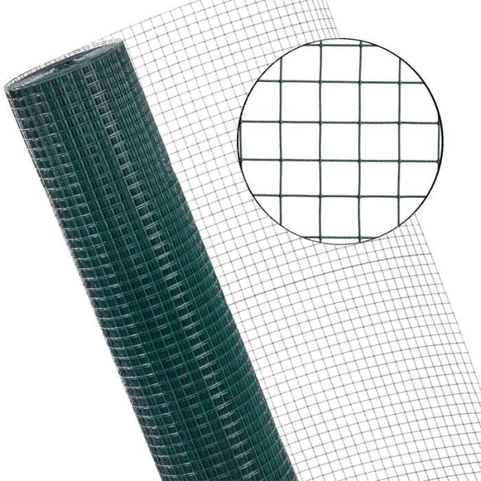 Fil de fer pour volière 4 angles 1x10 m cage 19x19 mm grillage pour clôture vert ESTEXO