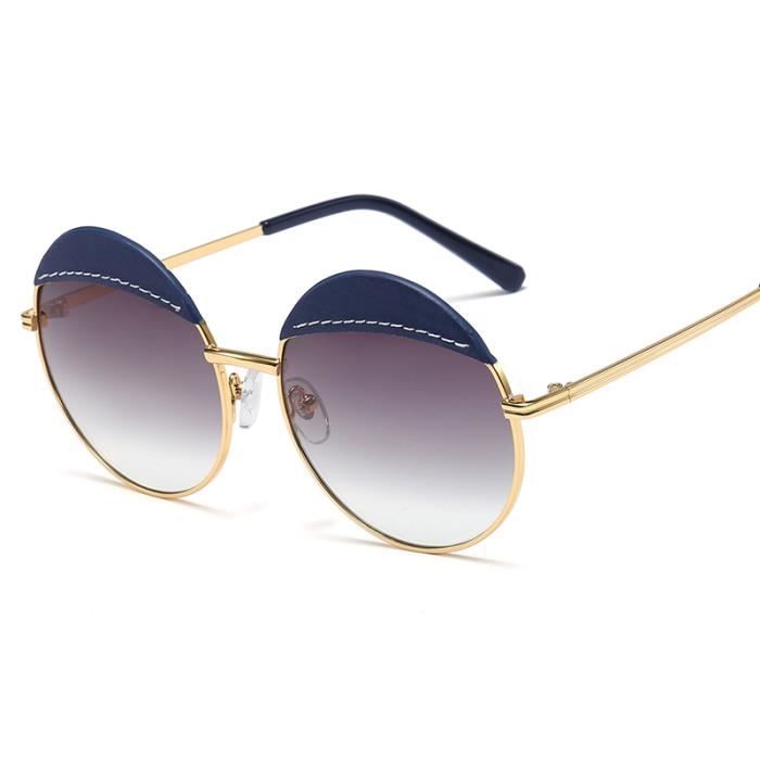 Lunettes De Soleil Homme, Monture En Cuir Et Métal C4