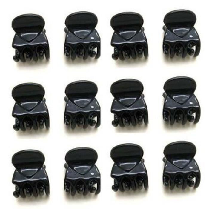 Meilleure vente de haute qualité plus récent 12 pièces en plastique noir Mini épingle à cheveux 6 griffes pinc DY3527