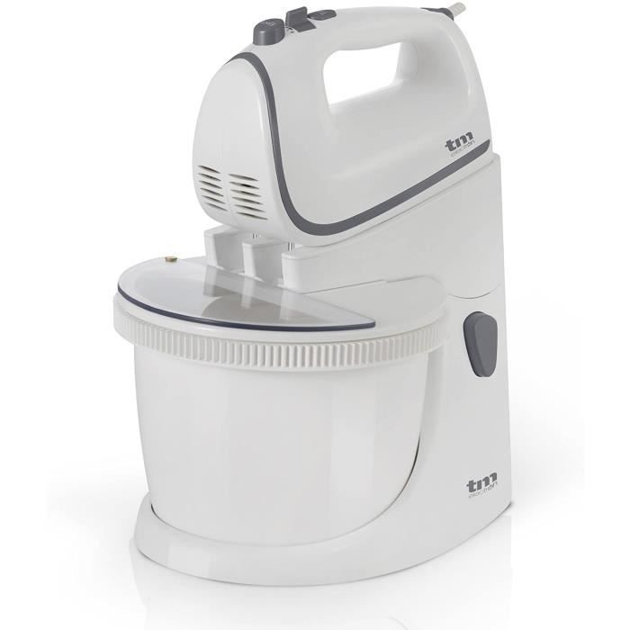 TM Electron - pétrin mélangeur à pâtisserie avec récipient de 2,5 l et couvercle anti-éclaboussures, 450 Watt