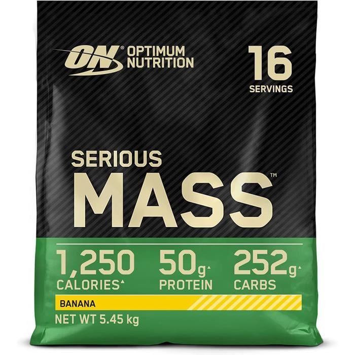 Optimum Nutrition Serious Mass, Mass Gainer avec Whey, Proteines Musculation Pr de Masse avec Vitamines, Creatine et Glutamine,232