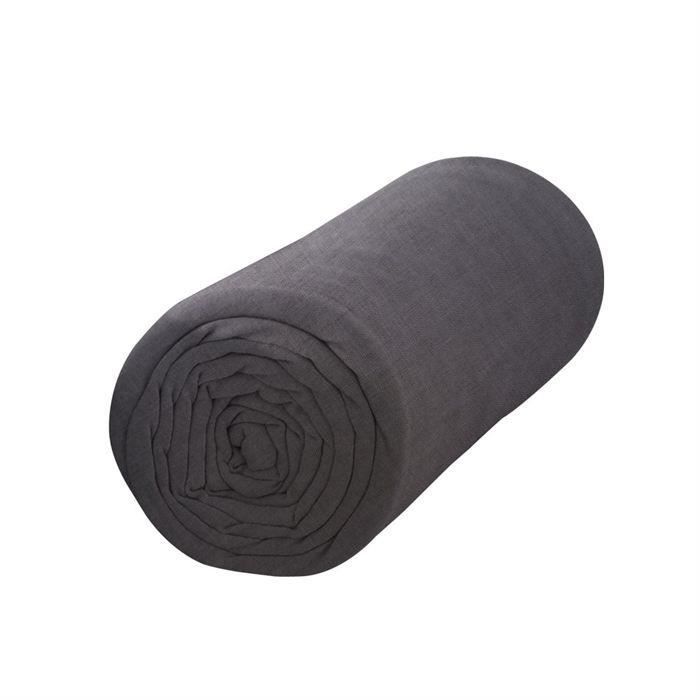 TODAY Drap housse jersey 100% coton - 140x190 cm - Canon de fusil (Lot de 2)