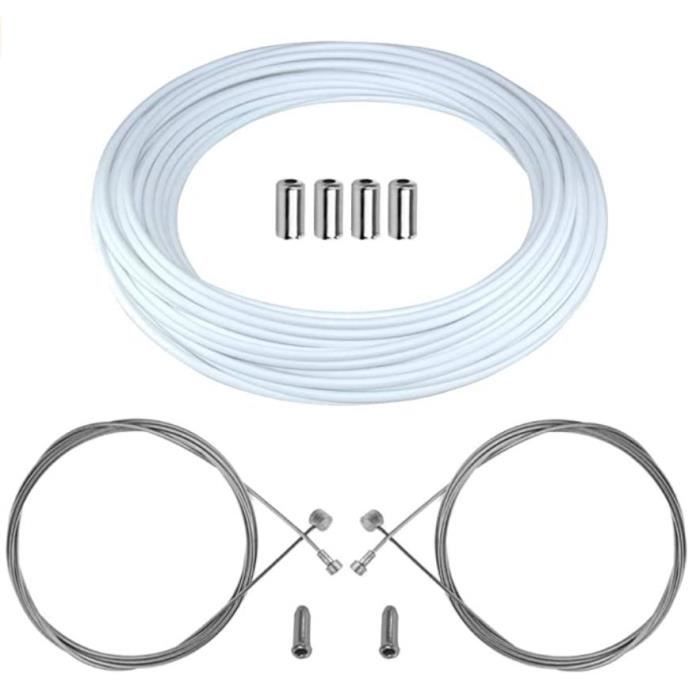 kit câble gaine de frein vélo blanc avant arrière téflon cycle route vtt course vintage universel