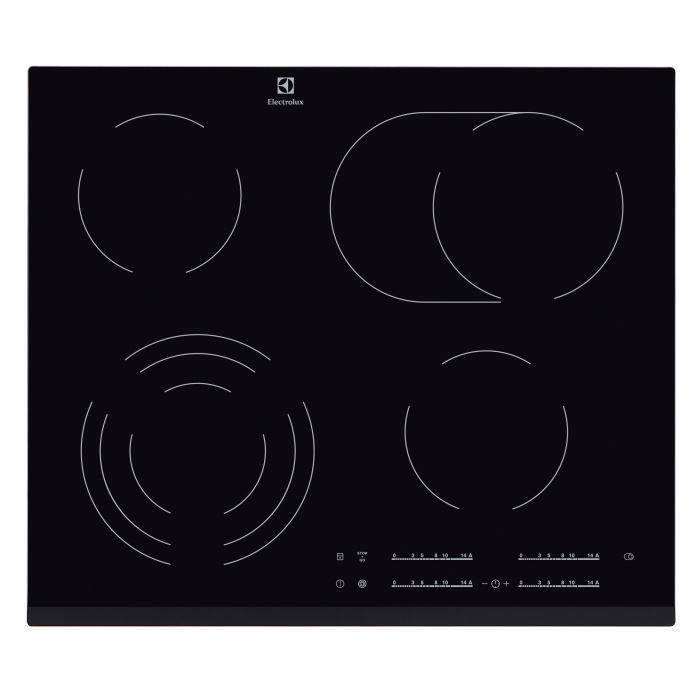 SHOT CASE - ELECTROLUX EHF6547FOK Table de cuisson vitrocéramique - 4 zones - 7100W - L59 x P52cm - Revetement verre - Noir